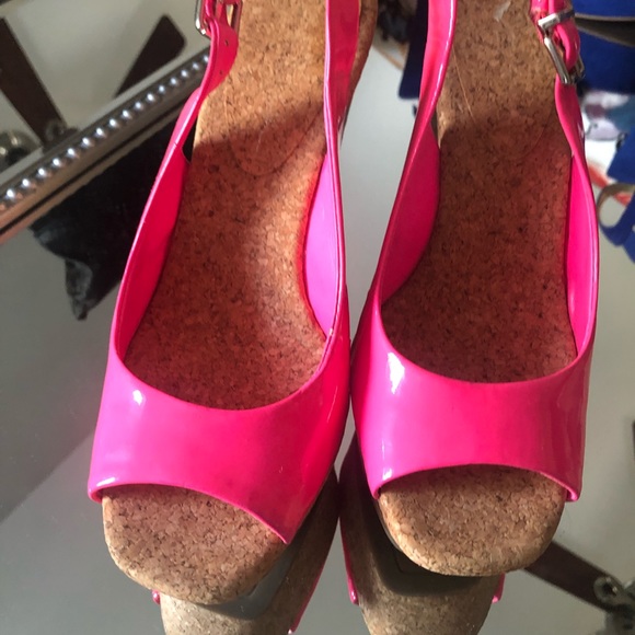 Hot pink Jessica Simpson wedges 7.5 B - Picture 2 of 5
